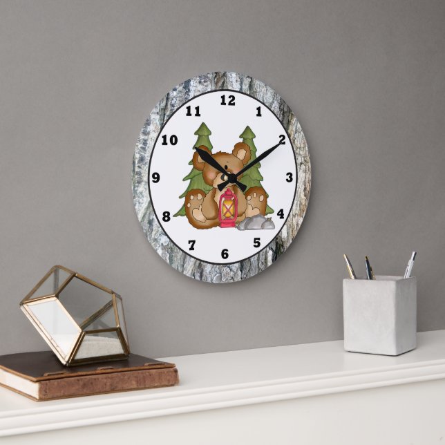 Camping Bear Camper Clock (Office)