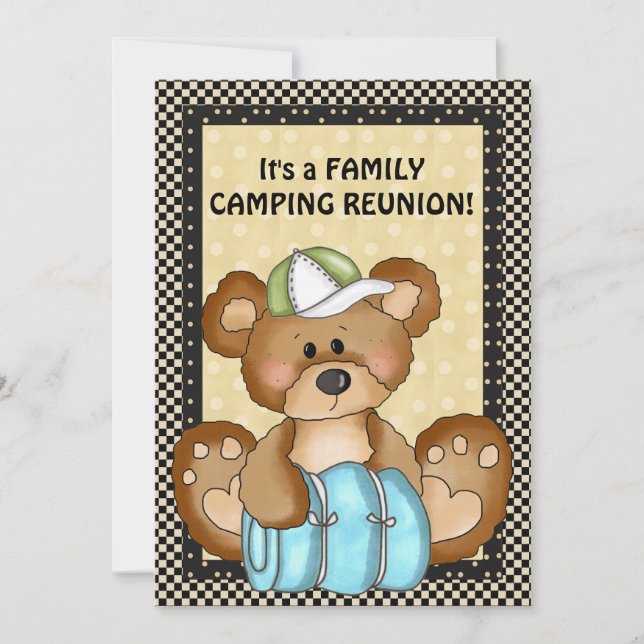 Camping Bear Family Reunion Invitation (Front)