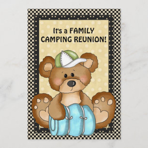 Camping Bear Family Reunion Invitation