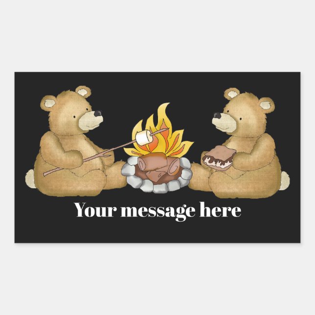 Camping bears add message sticker (Front)