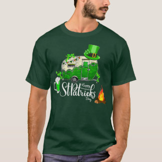 Camping Beer St Patricks Day Shamrock Leprechaun T-Shirt