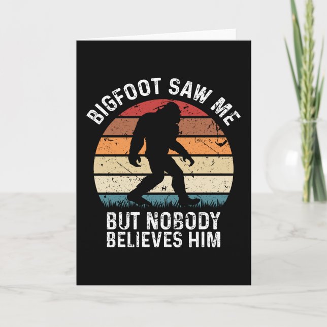 Camping Bigfoot Hiking Yeti Funny Outdoor Gift Card (Front)