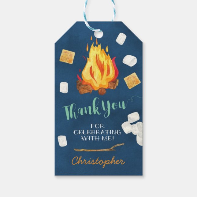 Camping Birthday Gift Tags (Front)