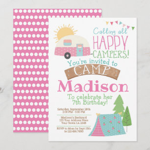 Camping Birthday Invitation