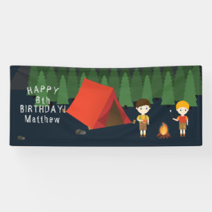 Camping Birthday Party Banner