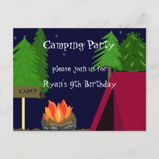 Camping Birthday Party Invitation