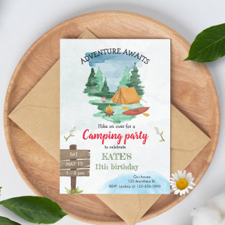 Camping Birthday Party Invitation