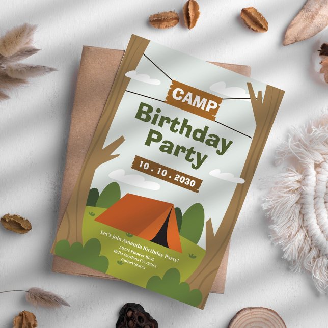 Camping Birthday Party Invitation (Creator Uploaded)