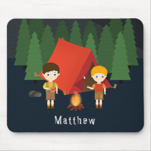 Camping Birthday Party Mouse Pad