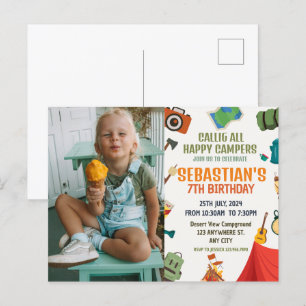 Camping Birthday Party Photo Postcard