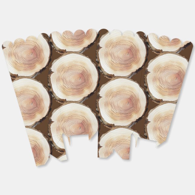 Camping Birthday Wood Pattern Favour Box (Unfolded)