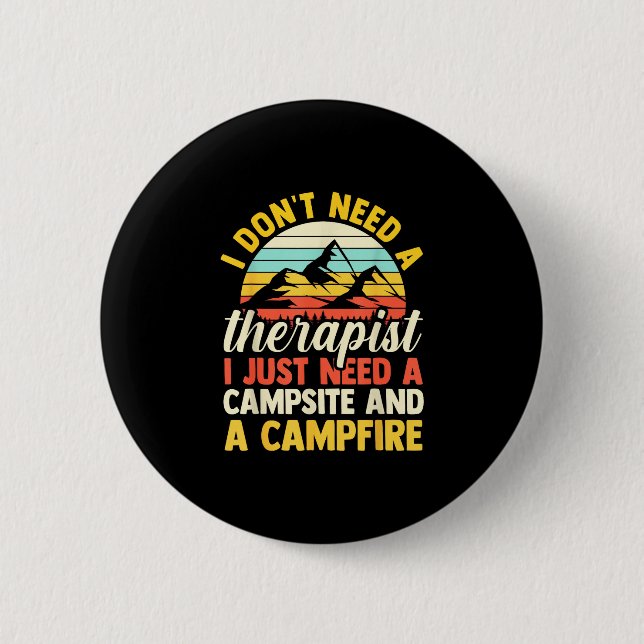 Camping bonfire camp life forest camper  2 inch round button (Front)