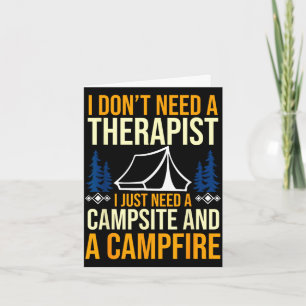 Camping bonfire camp life forest camper card