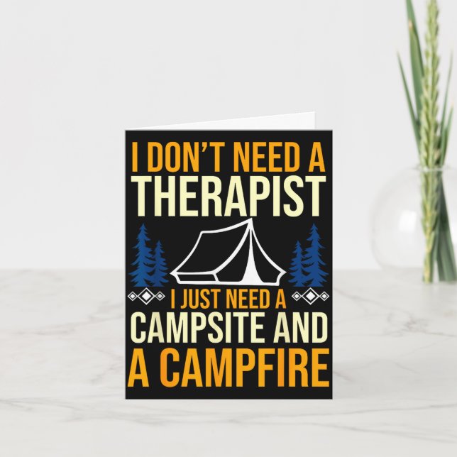 Camping bonfire camp life forest camper  card (Front)