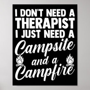 Camping bonfire camp life forest camper poster