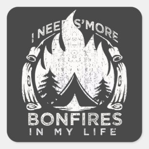 Camping Bonfire Gift Square Sticker