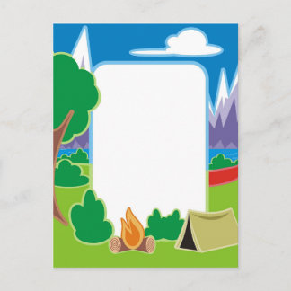 Camping Border Postcard