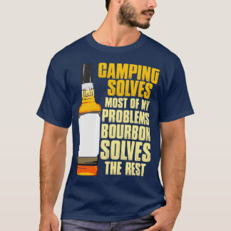 Camping Bourbon Funny T-Shirt