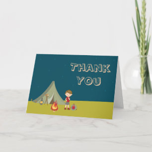 Camping Boy's Birthday Merci plié Carte A7