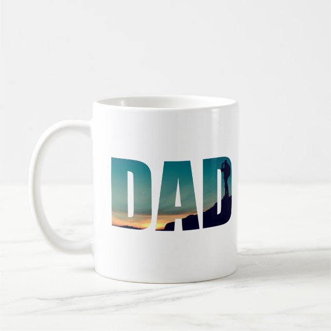 Camping camper and hiking hiker dad coffee mug (Left)
