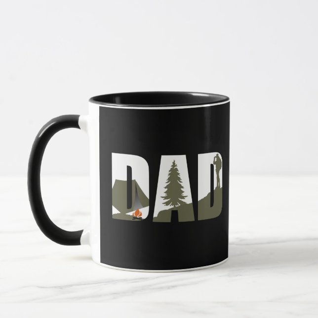 Camping camper and hiking hiker dad mug (Left)