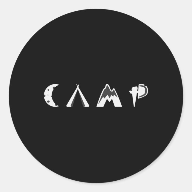 Camping Camper Camp Campfire Funny Gift Idea Classic Round Sticker (Front)