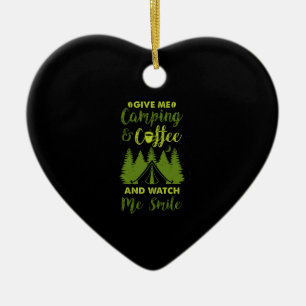 Camping Camper Coffee Gift Ceramic Ornament