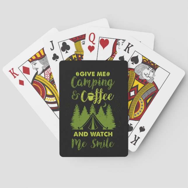 Camping Camper Coffee Gift Playing Cards (Back)