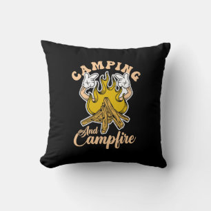 Camping & Campfire – Cool Camping Outdoorsy Camp Throw Pillow