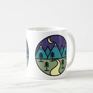 camping campfire mountains wanderlust, hiking coffee mug