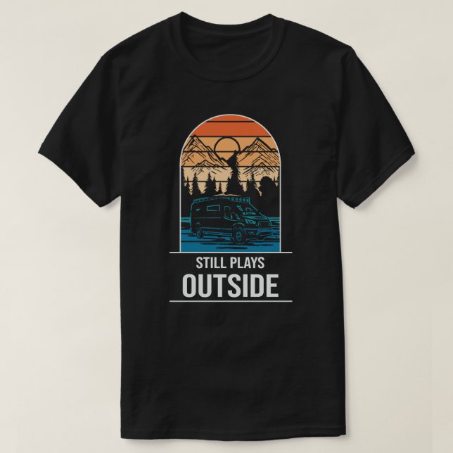 camping campfire mountains wanderlust, hiking  T-Shirt (Design Front)