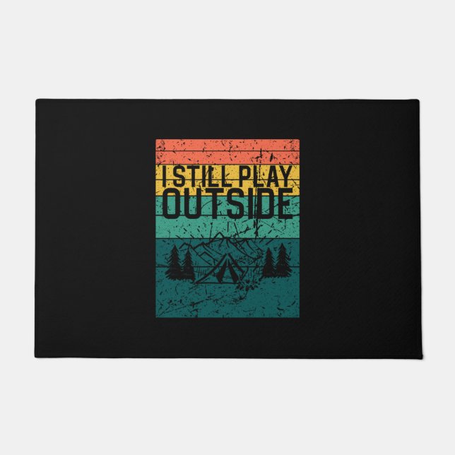 Camping Campfire Tent Retro Doormat (Front)