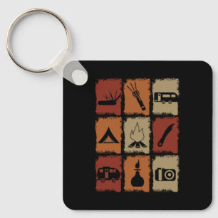 Camping - Camping Stuff Retro Keychain