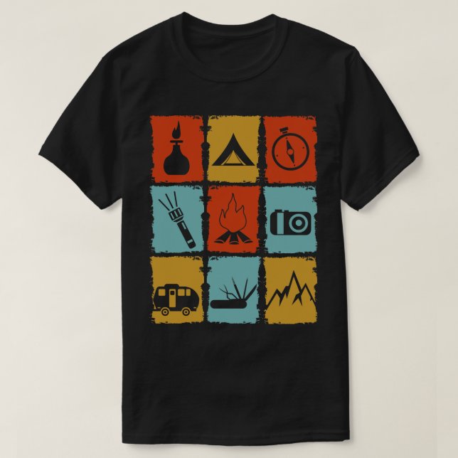 Camping Camping Stuff Retro T-Shirt (Design Front)