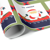 Camping Canoe Christmas Gift Wrapping Paper