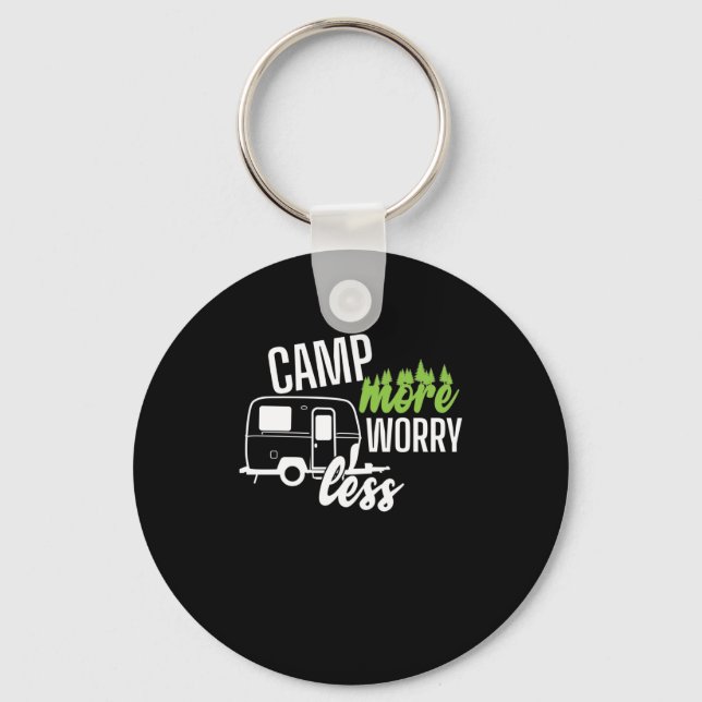 Camping caravan "Camp More æLess" Keychain (Front)