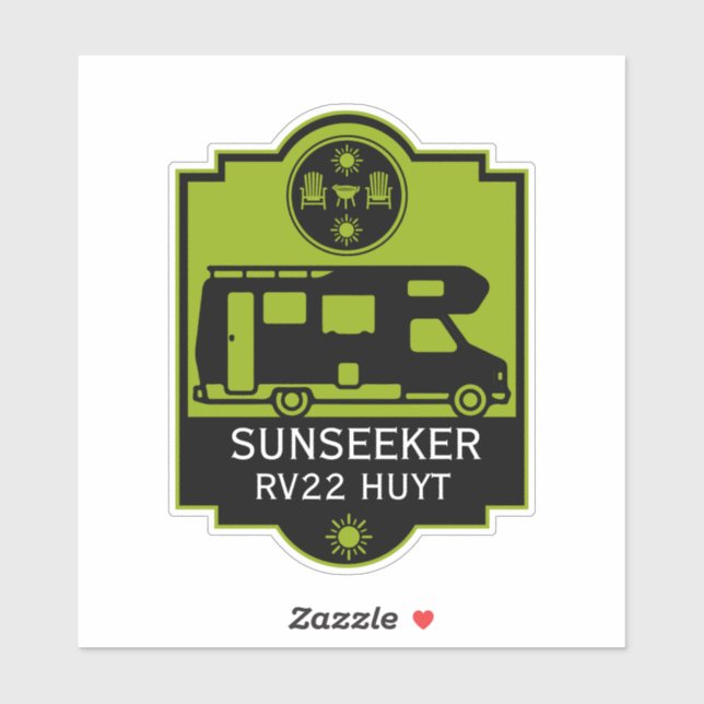 Camping Caravan Sticker d'affaires (Feuille)