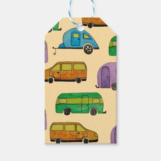 Camping caravans gift tags (Front)