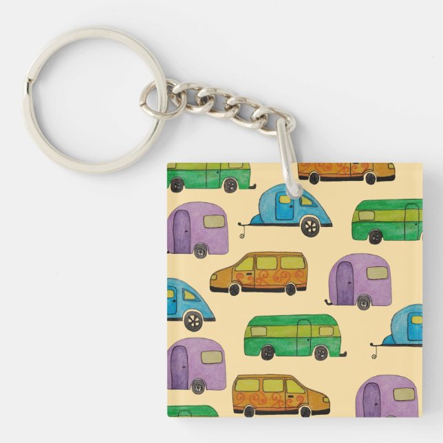 Camping caravans keychain (Front)