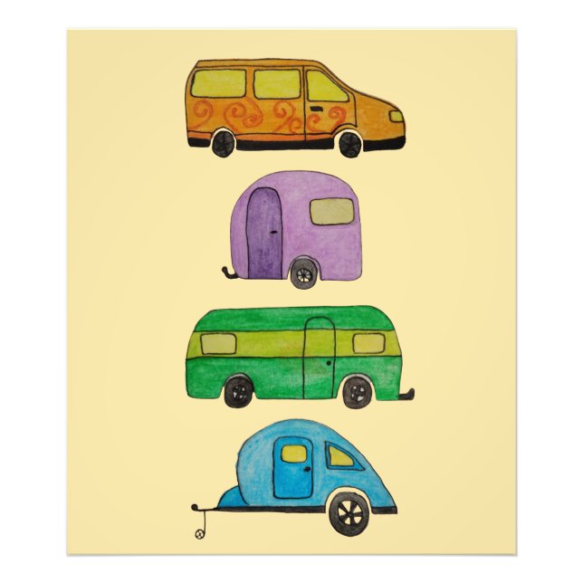 Camping caravans photo print (Front)