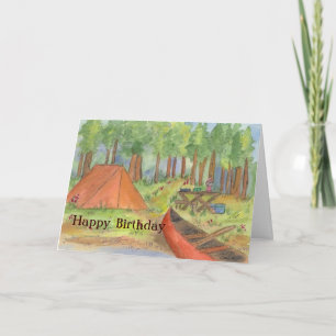 Camping Carte d'anniversaire joyeuse