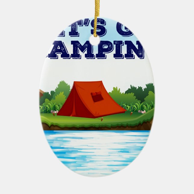 Camping Ceramic Ornament (Front)