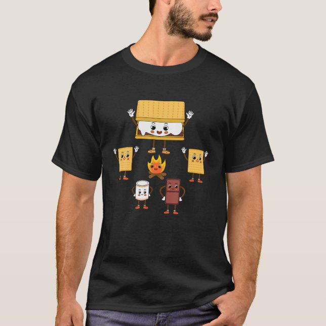 Camping Chef Gift S'mores Camp Fire T-Shirt (Front)