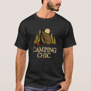 Camping Chic Summer Camper Tropical Camp Couples T-Shirt
