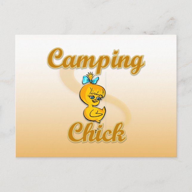 Camping Chick Postcard (Front)