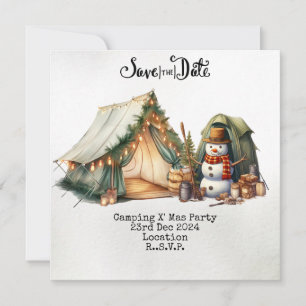 Camping Christmas Party Holiday Card