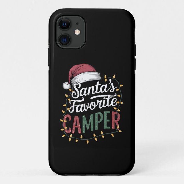 Camping Christmas Santa's Favourite Camper Gift Case-Mate iPhone Case (Back)