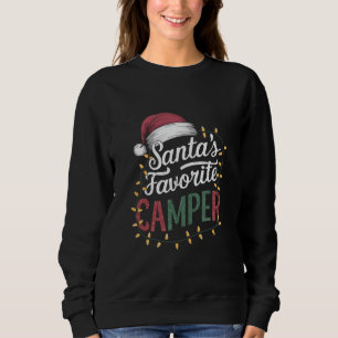 Camping Christmas Santa's Favourite Camper Gift Sweatshirt
