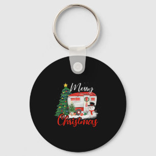 Camping Christmas Tree Shirt Lights Gift Camping L Keychain
