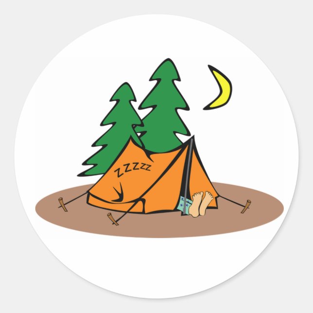 Camping Classic Round Sticker (Front)